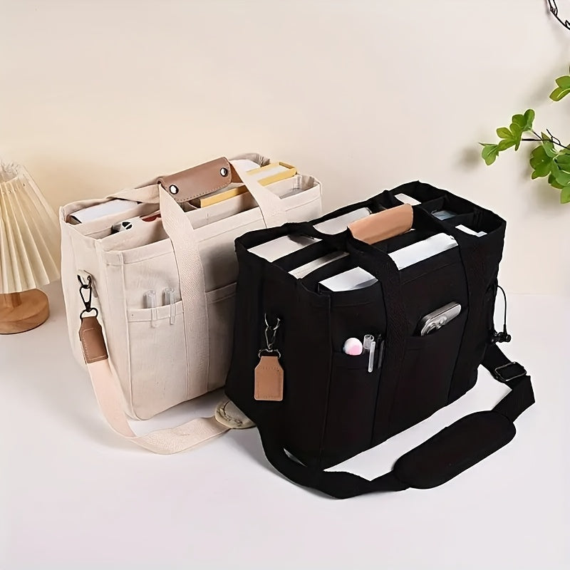 Women's Stylish Canvas Shoulder Bag - Convertible Crossbody & Handheld Design, Durable Commuter Bag with Multiple Compartments | Large Capacity | Perfect for Work, School, Travel